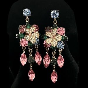 RJ Graziano Multicolored Chandelier Earrings Swarovski stones, great condition